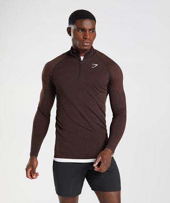 Gymshark Vital Light 1/4 Zip Accessories Herr Rosa Bruna Svarta | SE 3547NWY